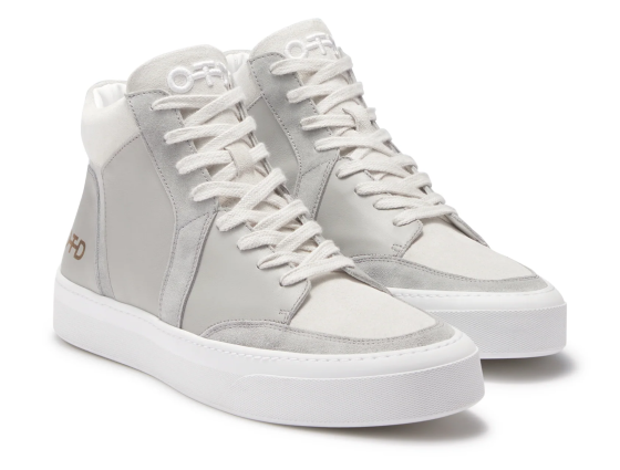 LEATHER MID TOP SNEAKER (LIGHT GREY)