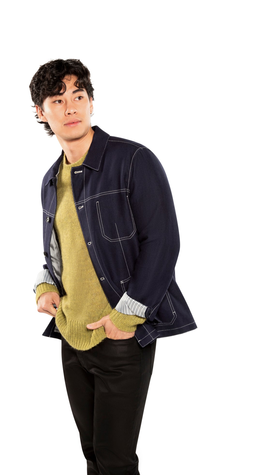 Button Front Chore Jacket With Patch Pockets