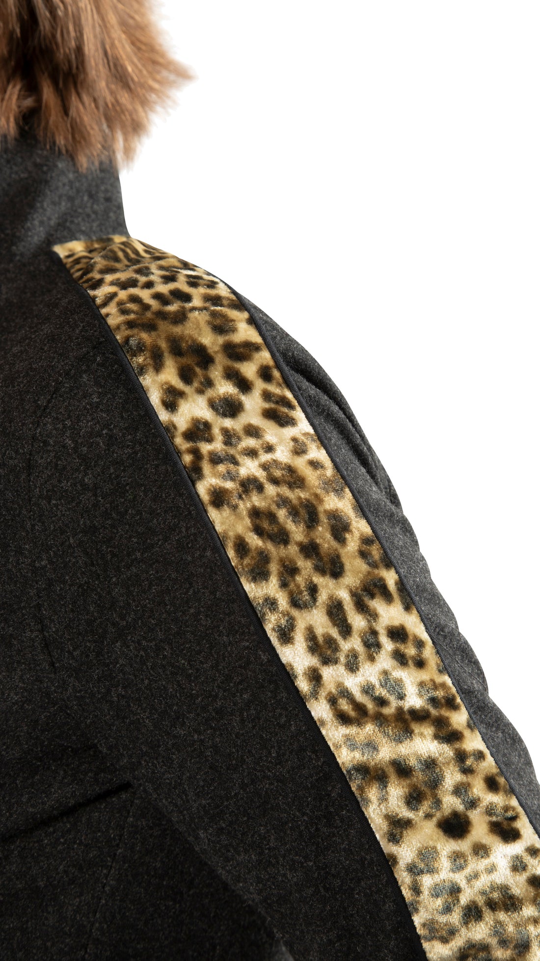 Animal Print Sleeve-Stripe Track Jacket