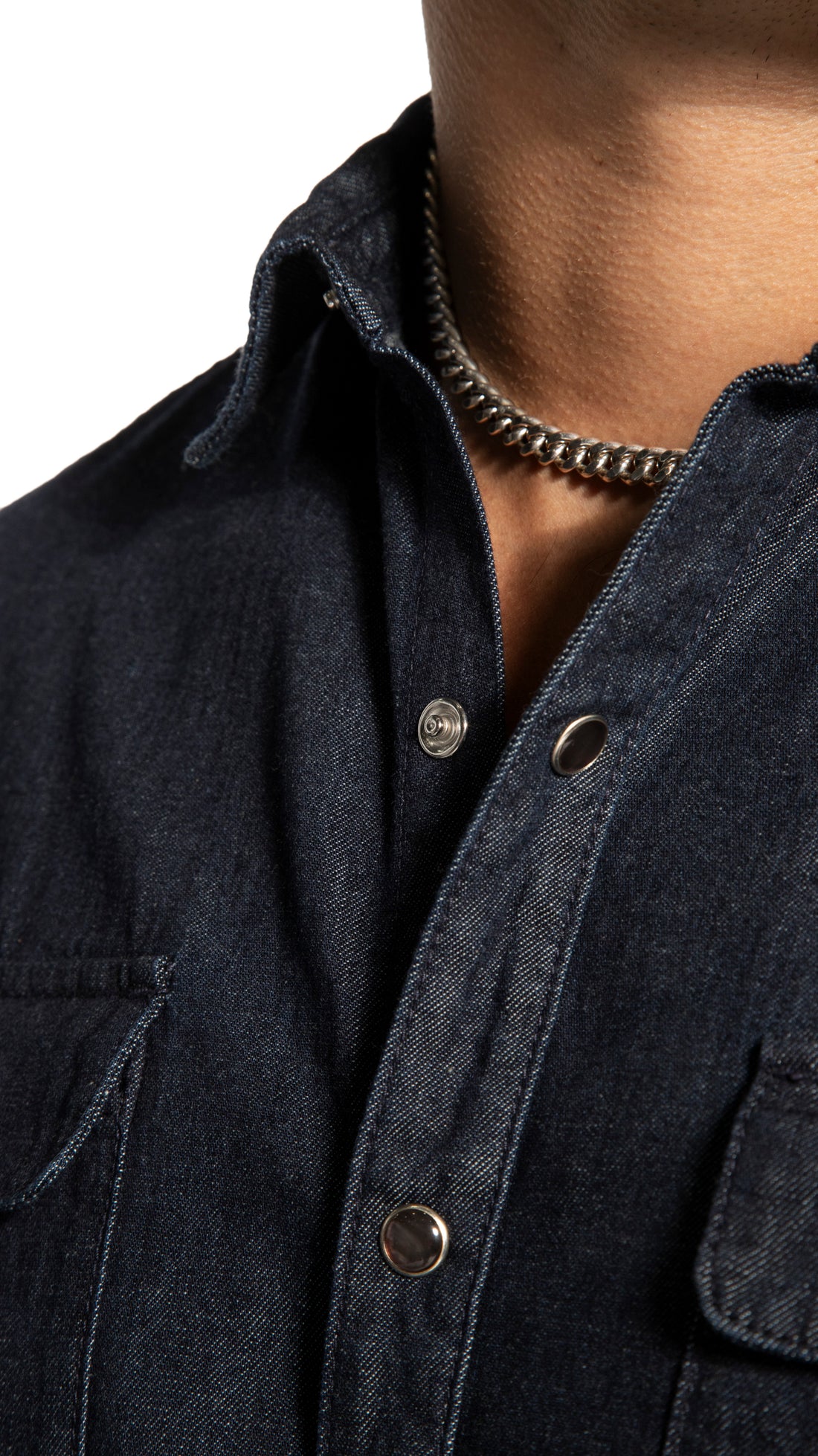 Indigo Denim Short Sleeve Buttoned Shirt