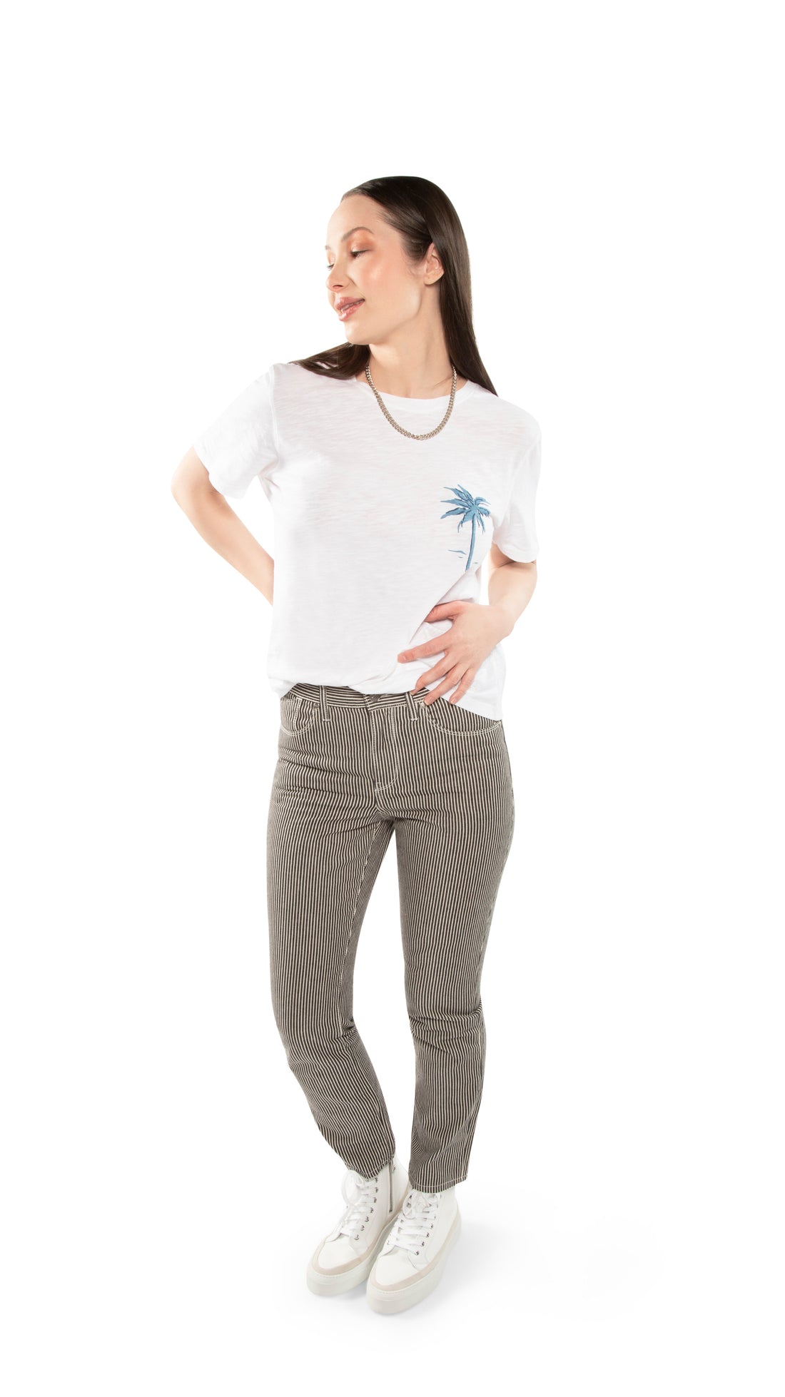 "la vie est belle" Graphic Short Sleeve Knit Tee