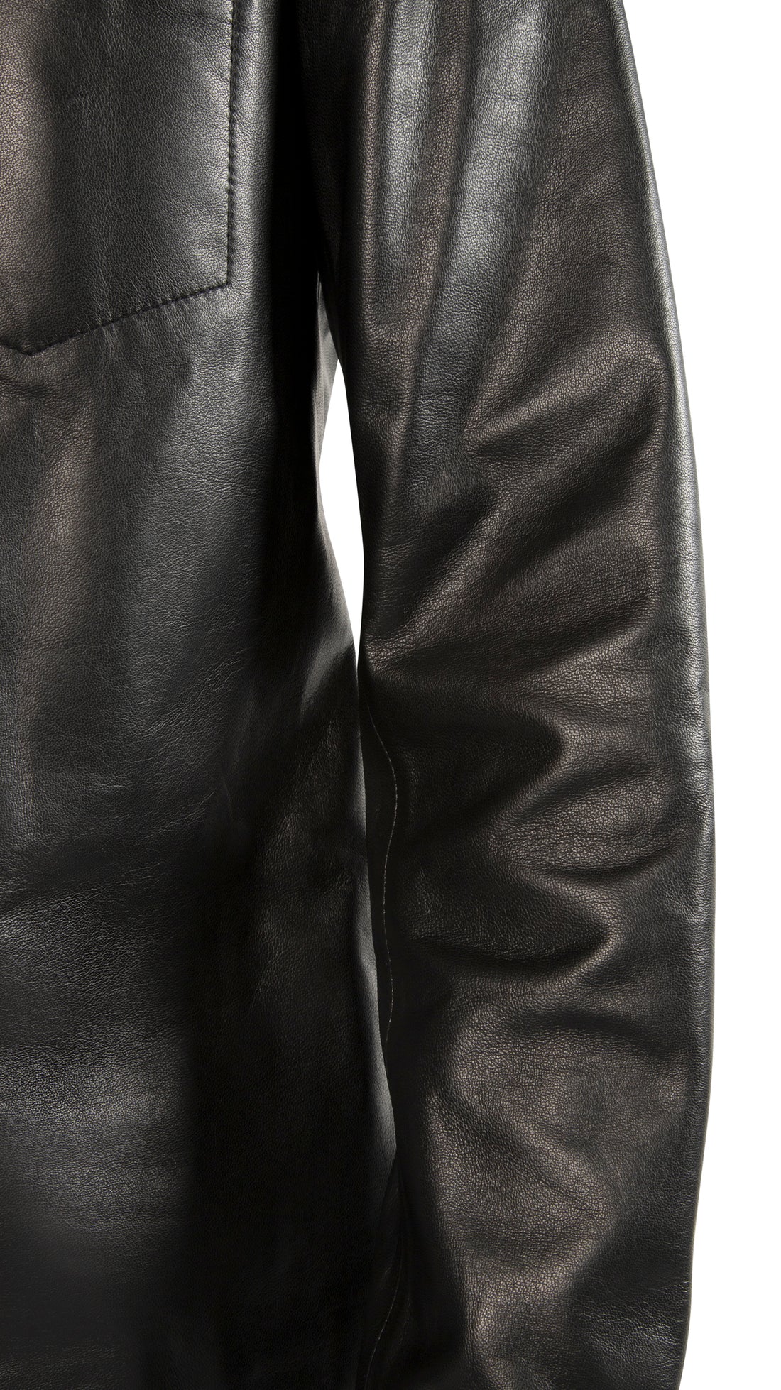 Leather Shirt Jacket (Black)