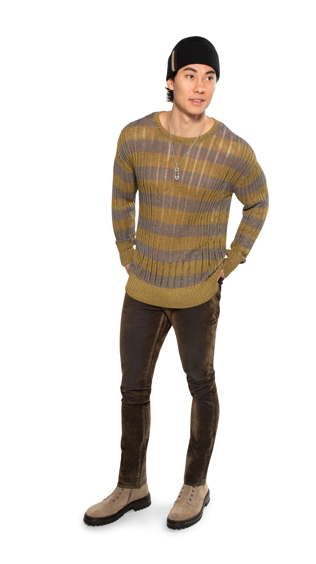 Lightweight Drop Needle Stripe Sweater