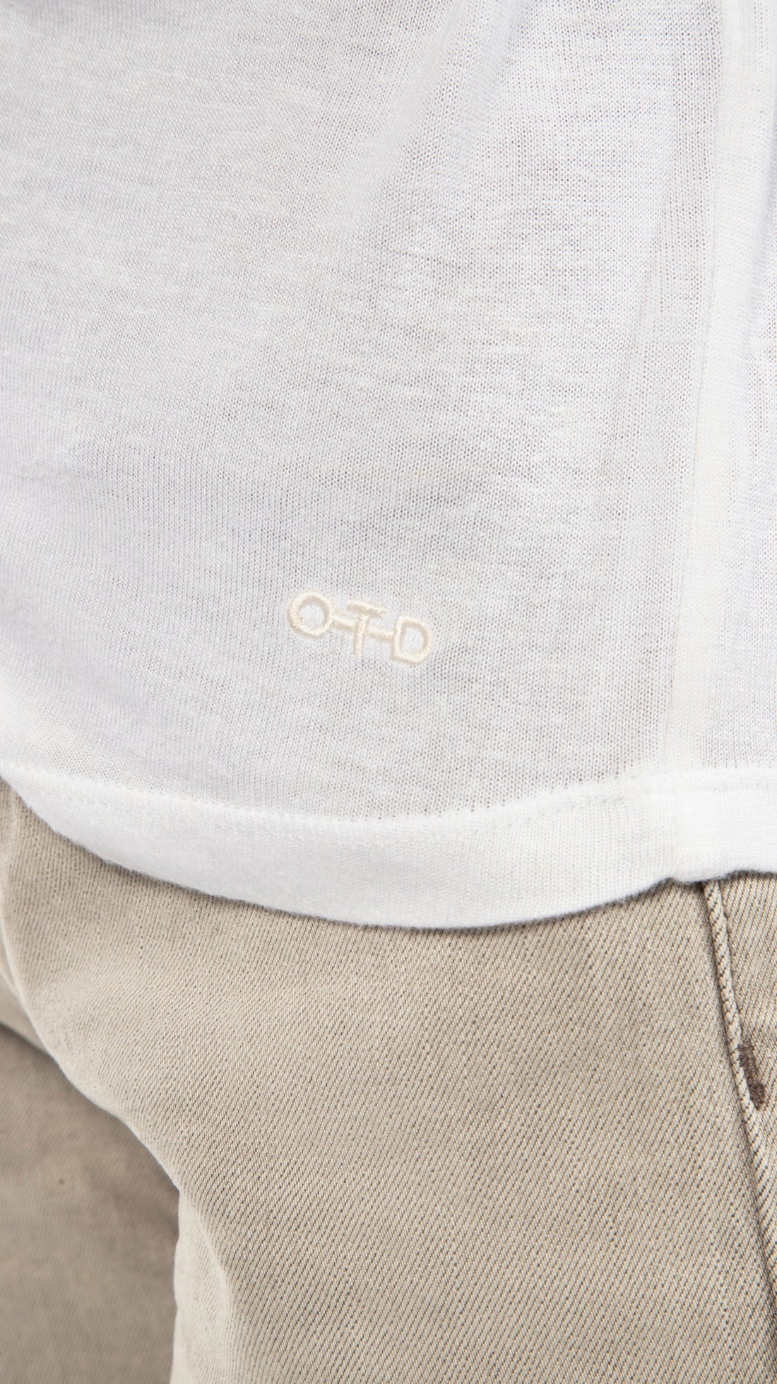 Linen-Blend Crewneck Tee (White)