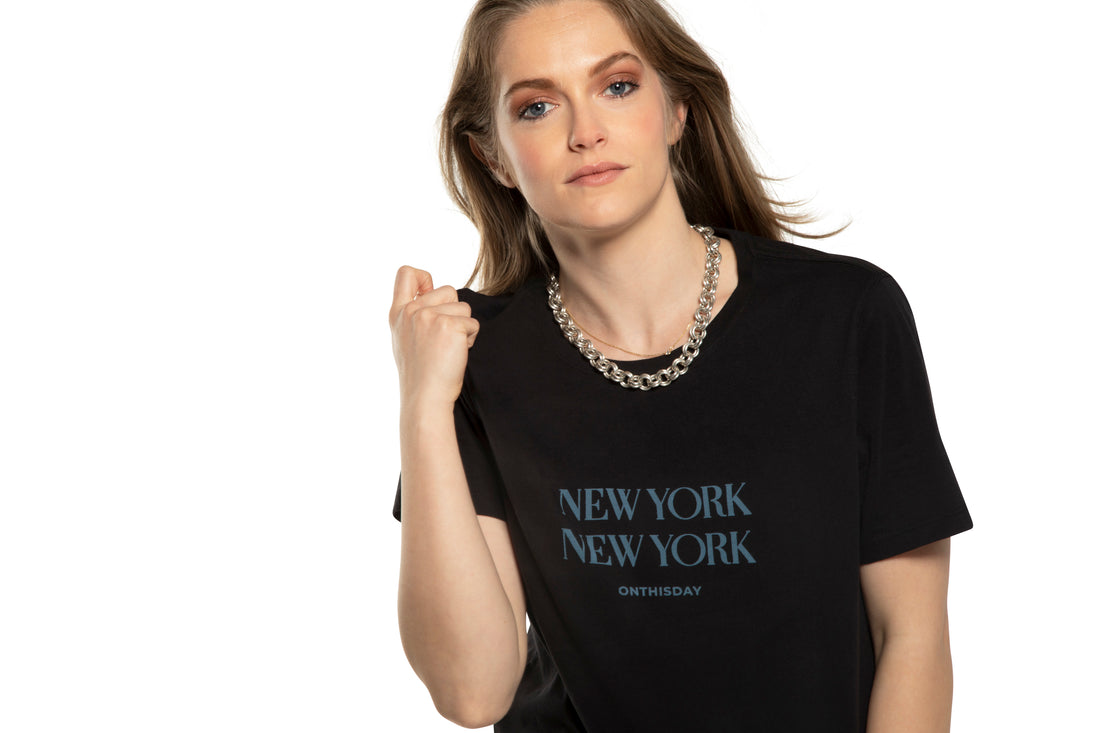 "new york new york" Graphic Short Sleeve Knit Tee