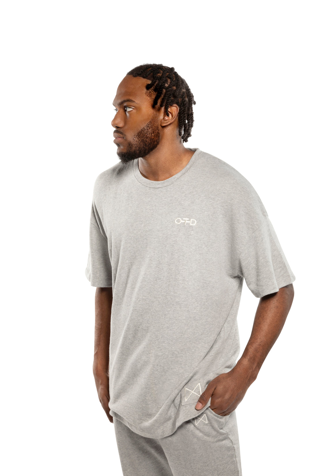 Oversized Crewneck Tee (Light Grey Heather)