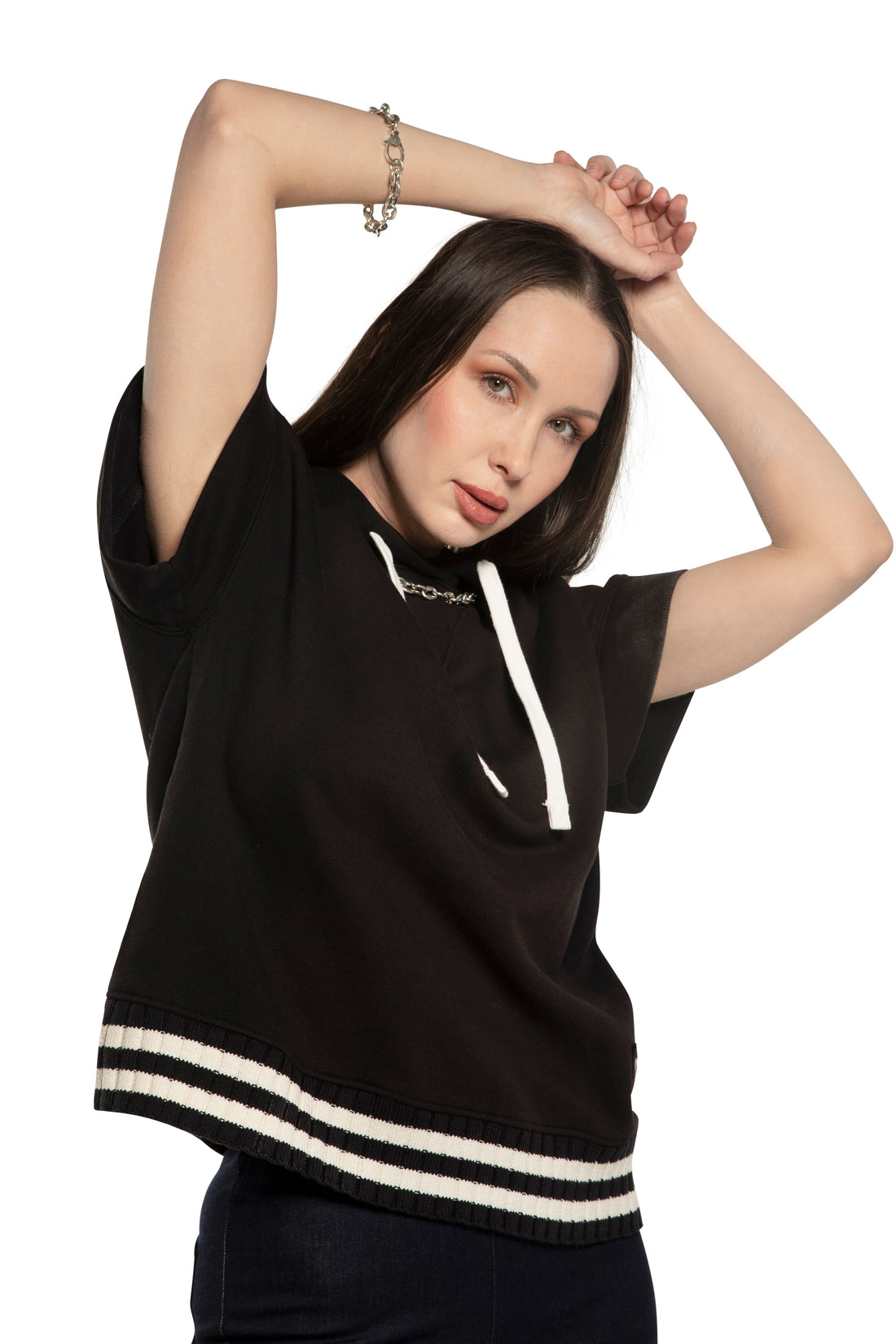 Short Sleeve Hoodie (Black)