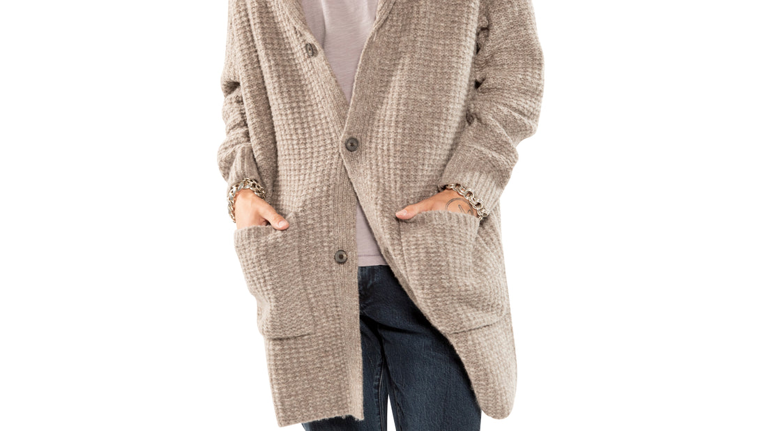 Long Fit Shawl Collar Cardigan Sweater