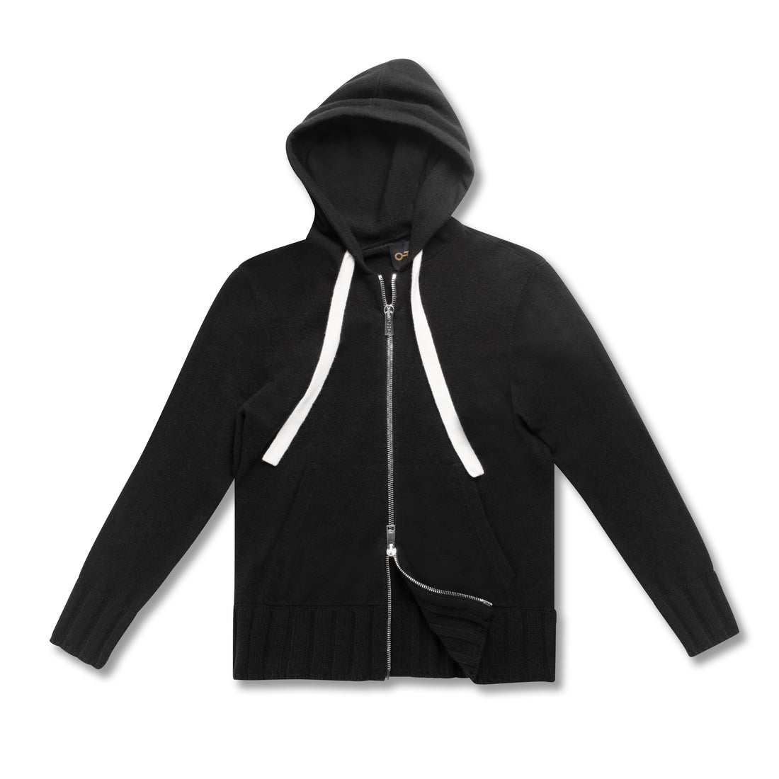 Cashmere-Blend Zipped Hoodie (Black)