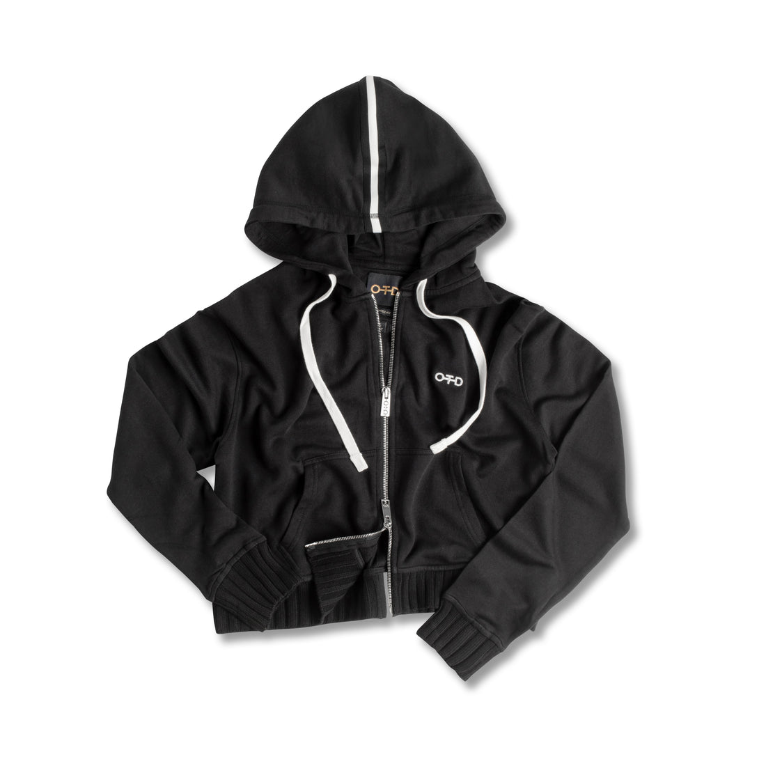 Cropped Zip Hoodie (Black)