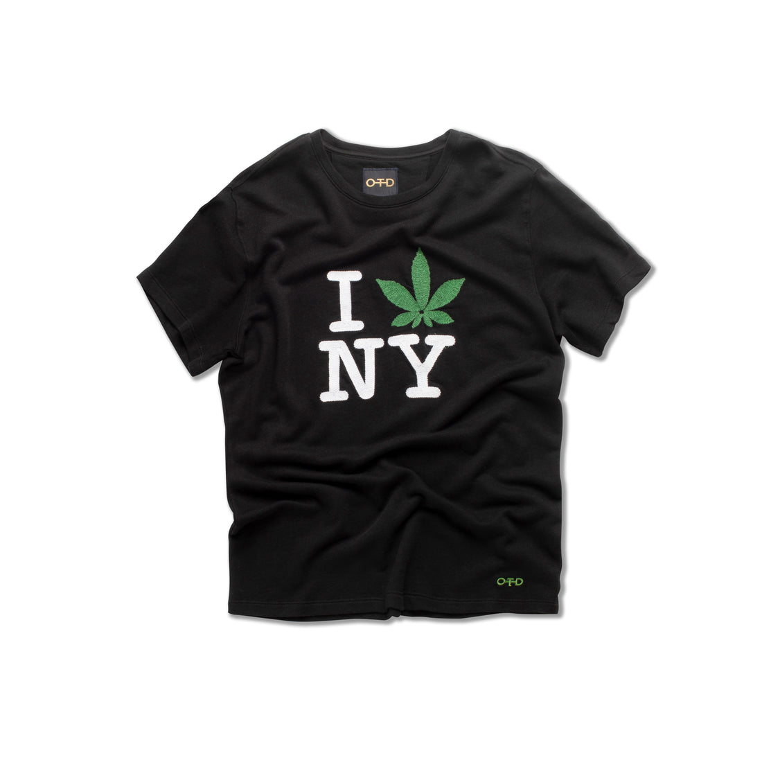 Embroidered NY Loves Weed Short Sleeve Sweatshirt