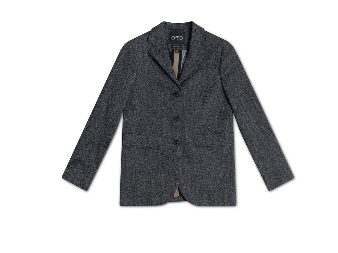 Herringbone Single-Breasted Jacket