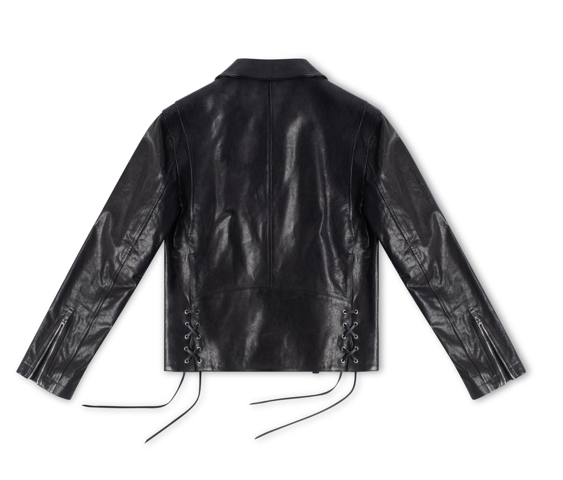 Leather Lace-up Jacket