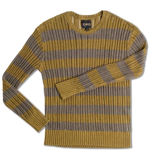 LIGHTWEIGHT DROP NEEDLE STRIPE SWEATER