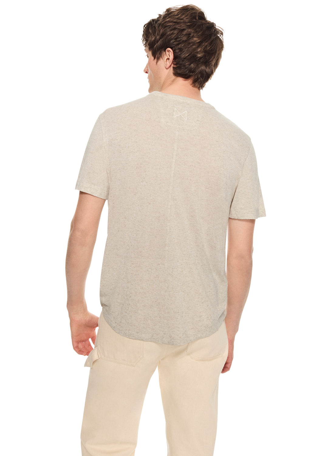 Linen-Blend Crewneck Tee (Otameal Melange)