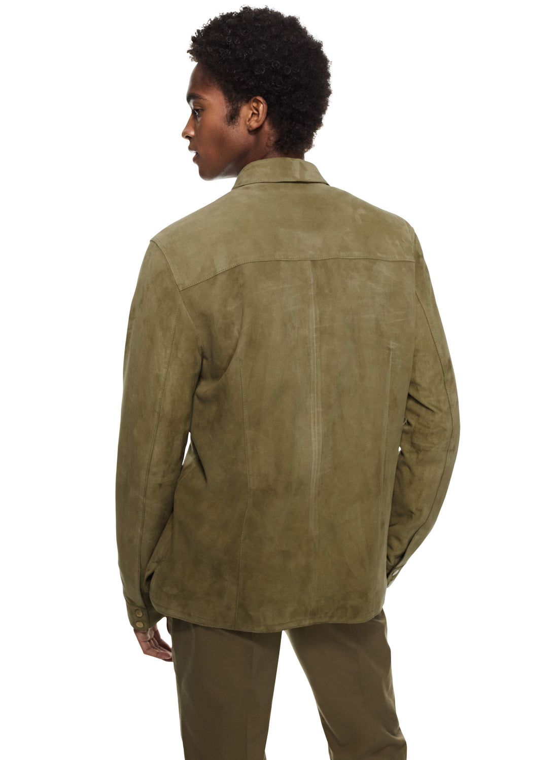 Ultra-Fine Suede Shirt Jacket (Sage)