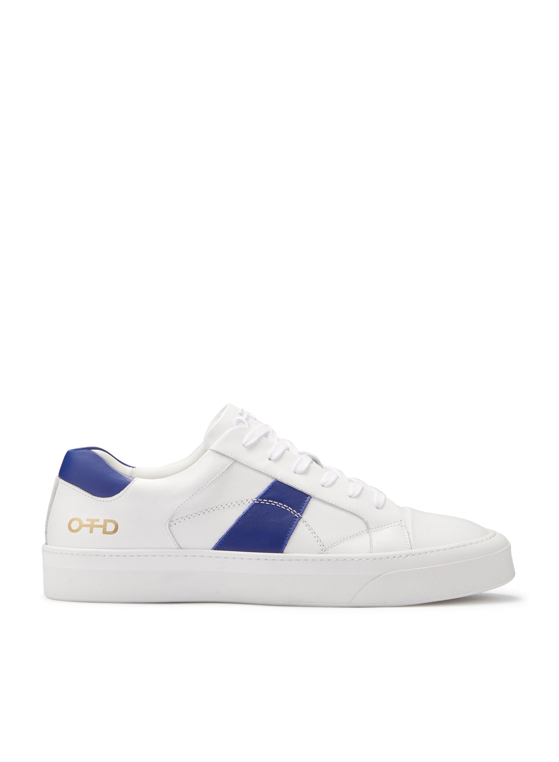 White Men's Leather Low-Top Sneakers