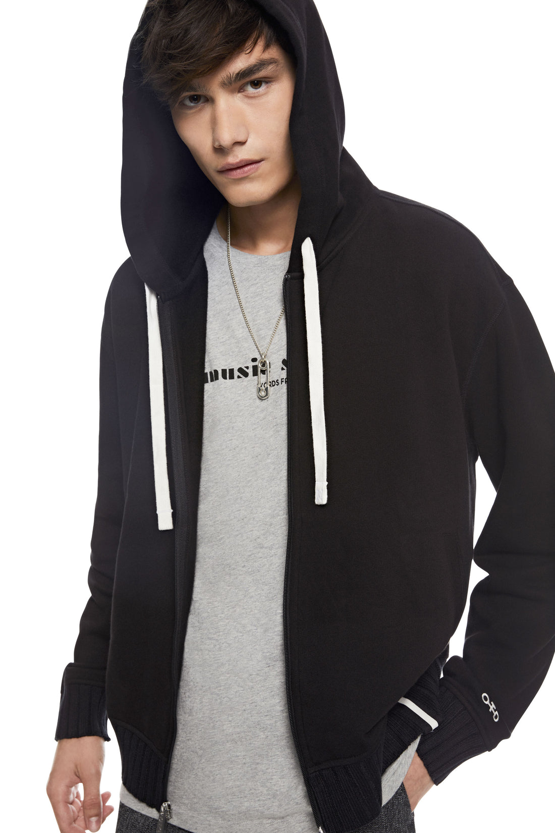 Brushed French Terry Zipped Hoodie - Front #2