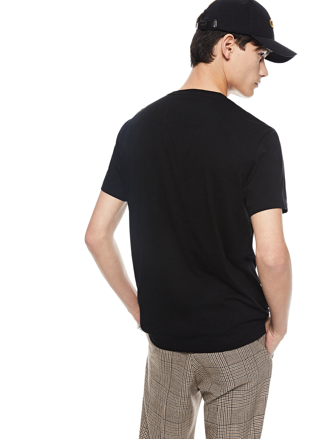 Back of Men's Black Cotton-Jersey Tee