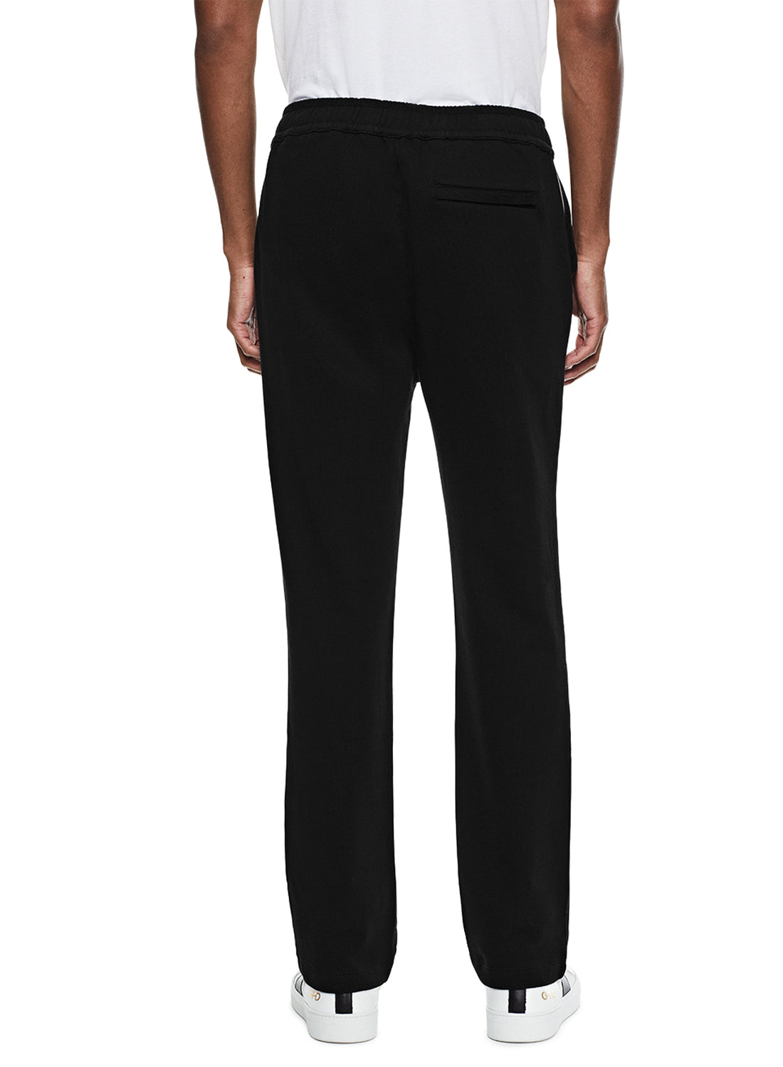 Back of Men's Black Signature Pocket Stripe Sweatpant