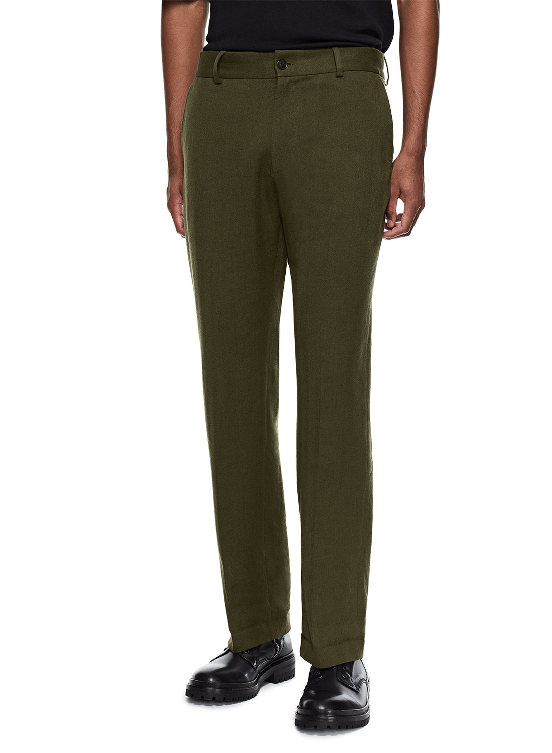 Front of Men's Linen Blend Easy Fit Pants