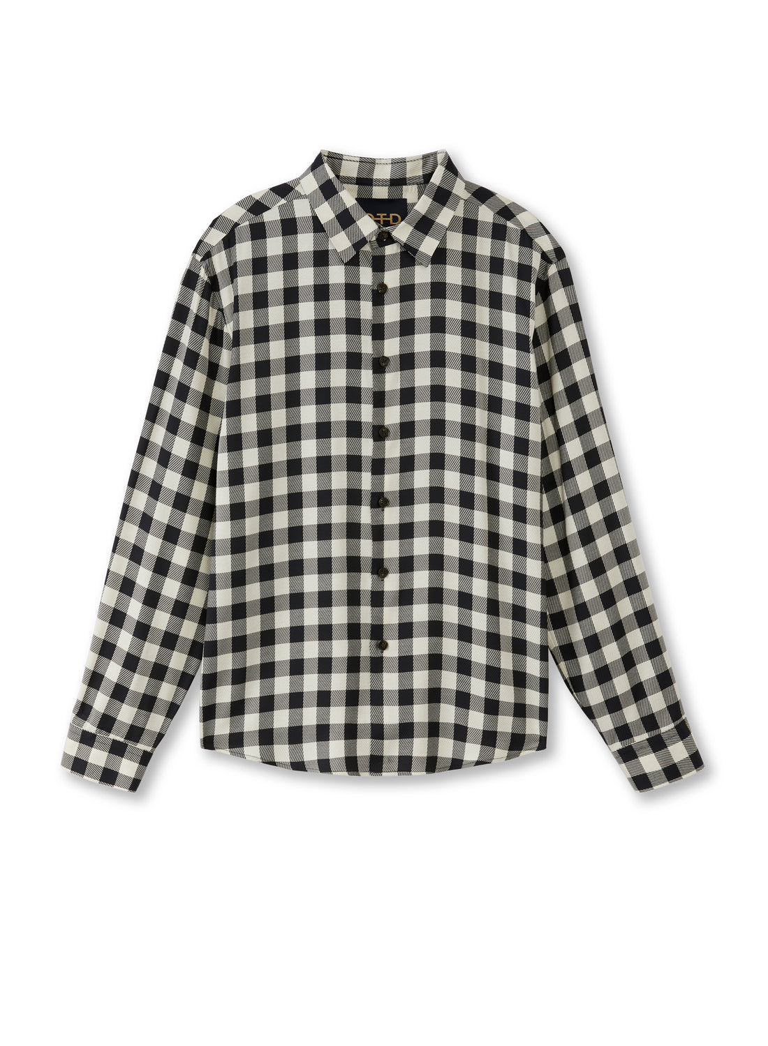 Side of Men's Black Multi Windowpane Shirt