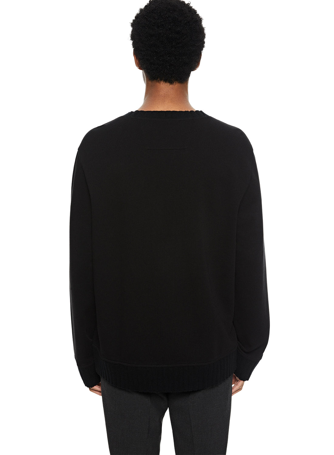 Back of Black Signature Crewneck Sweatshirt