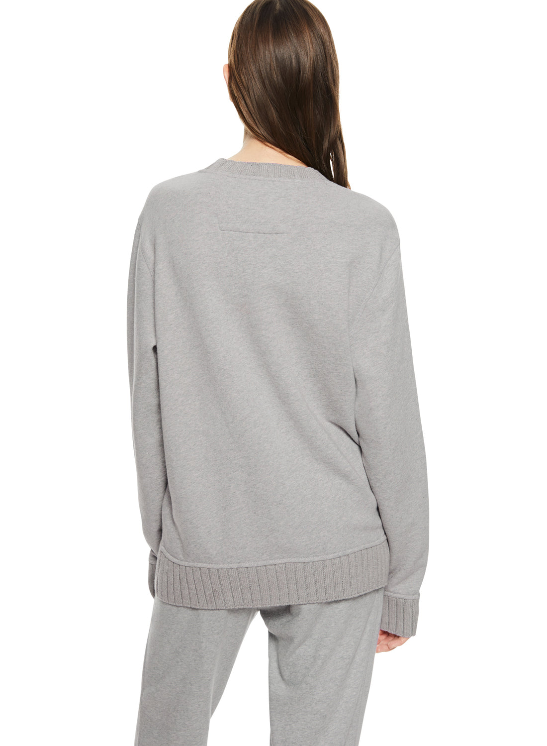 Back of Grey Signature Crewneck Sweatshirt