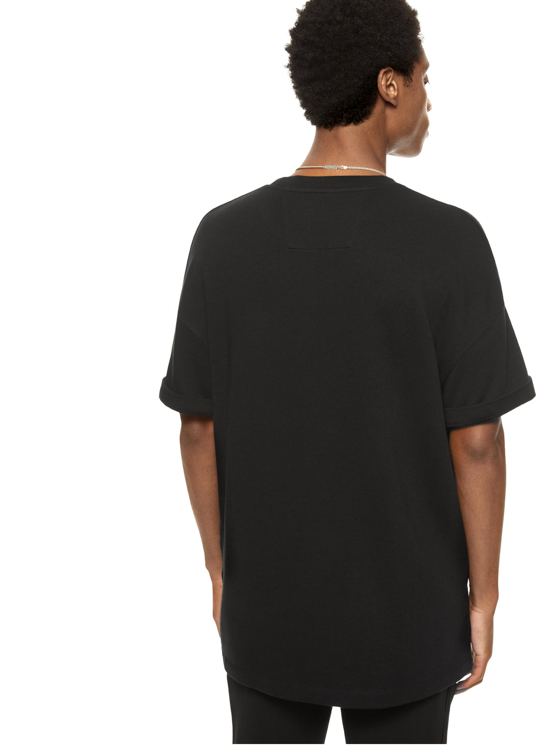 Back of Black Oversized Crewneck Tee