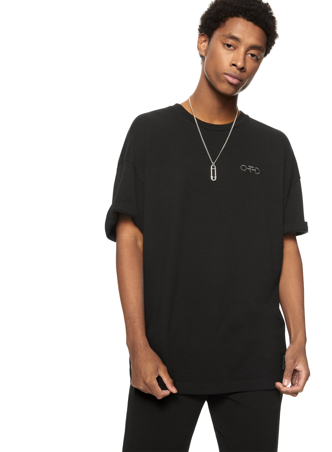 Front of Black Oversized Crewneck Tee