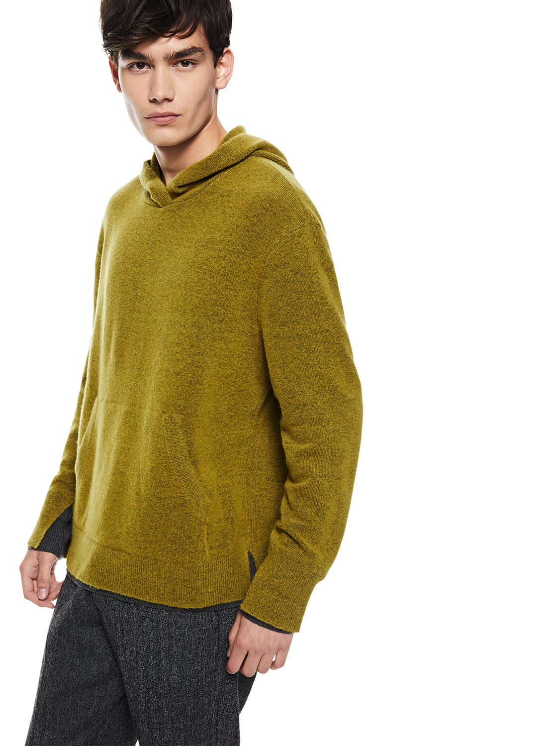 Side of Green Envy Merino Wool Hoodie Sweater