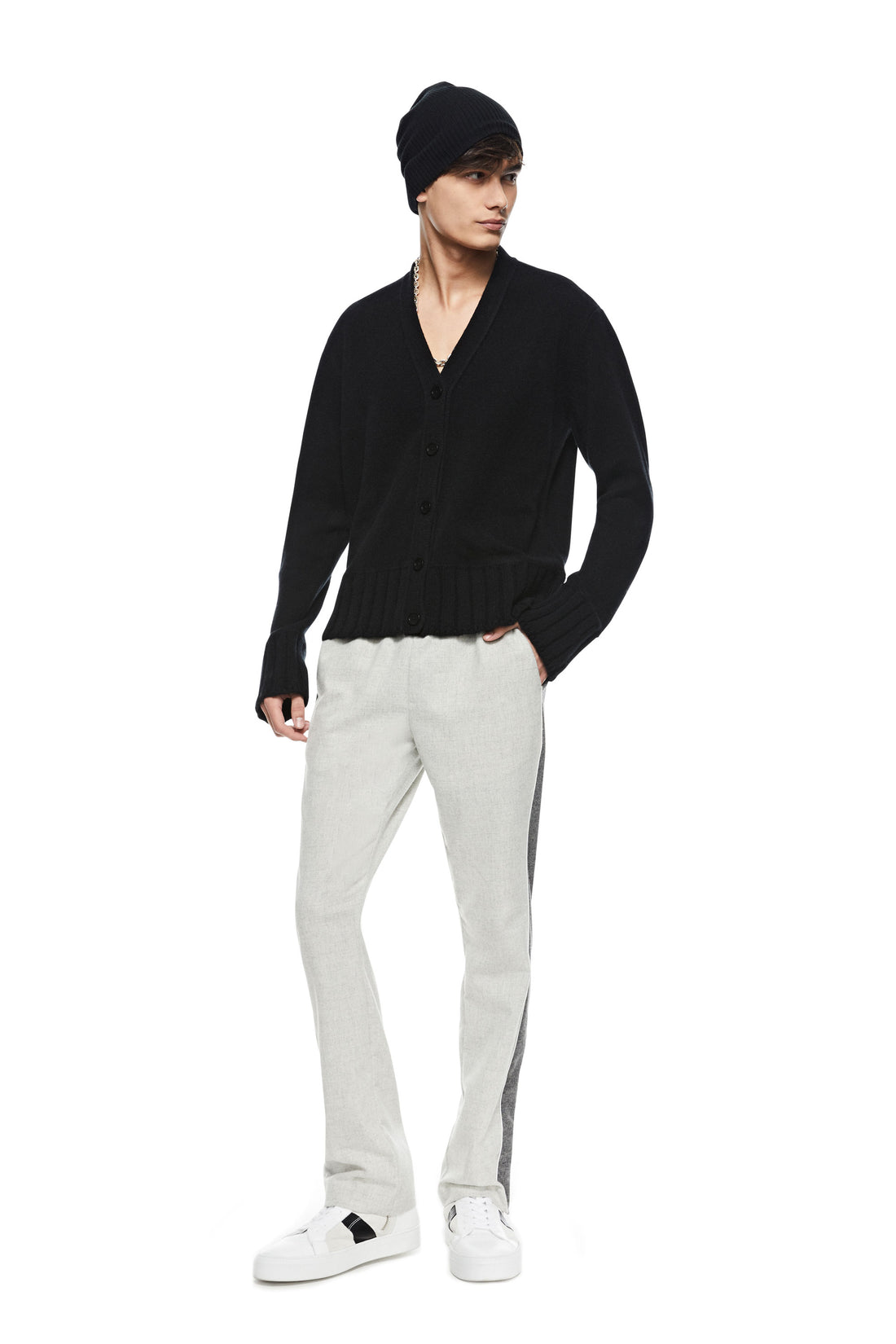 Man in Black Cashmere Blend Cardigan