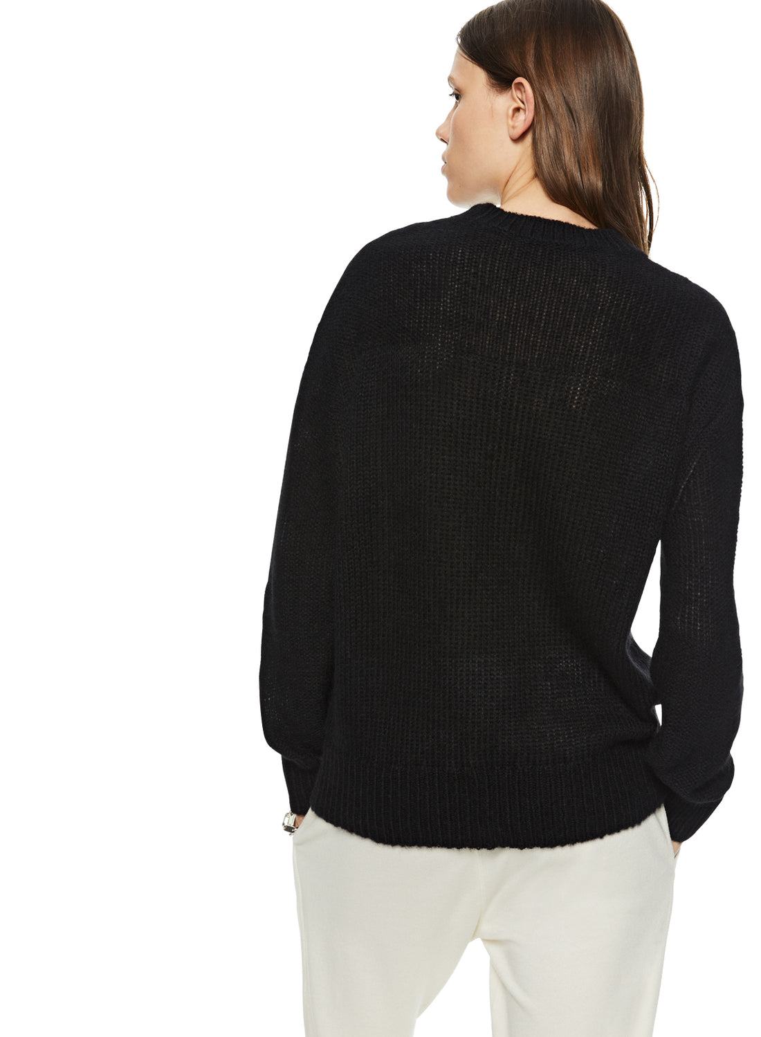 Back of Black Alpaca Blend Sweater