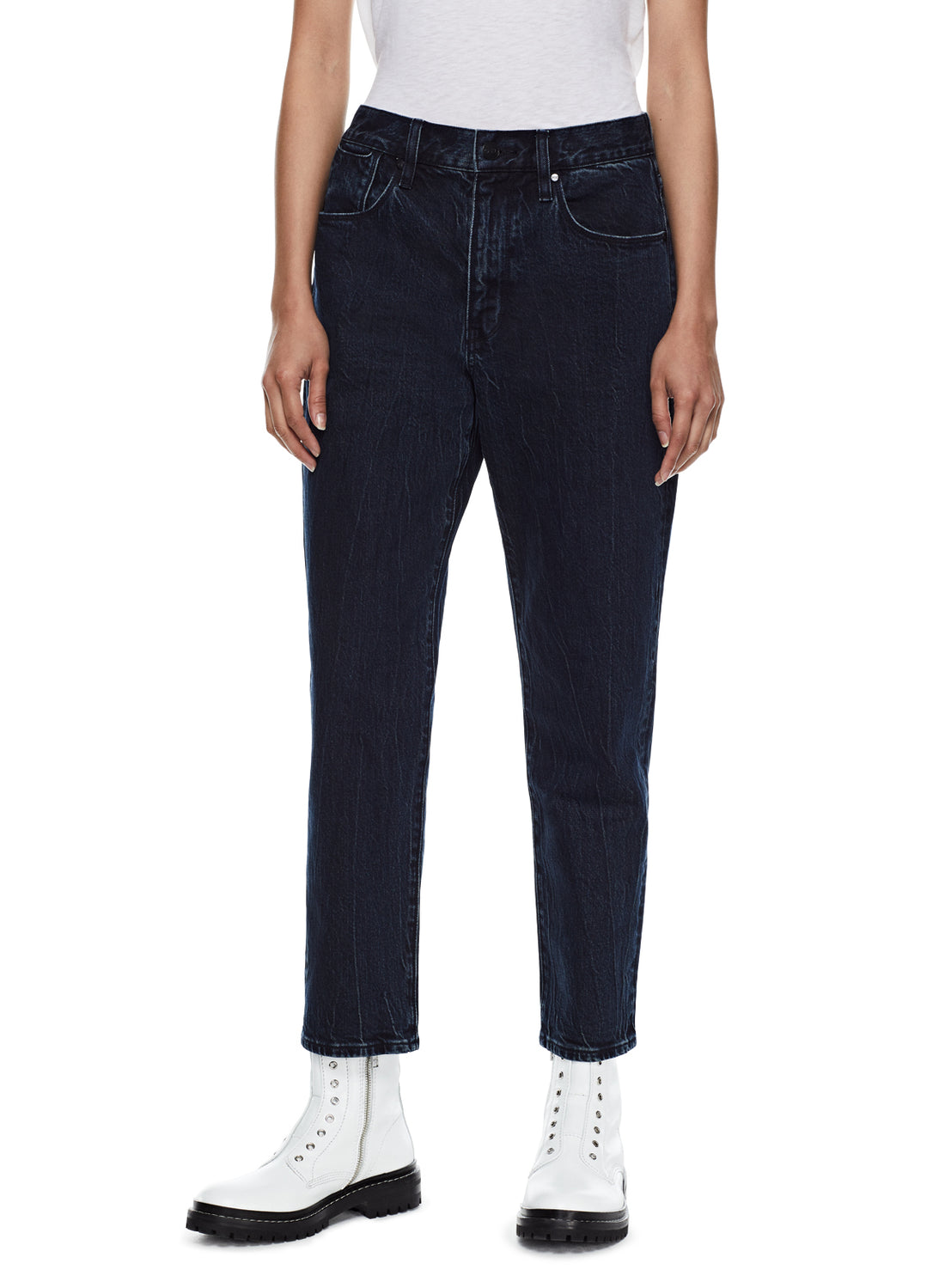 Women's Dark Indigo Tapered Relaxed Jeans