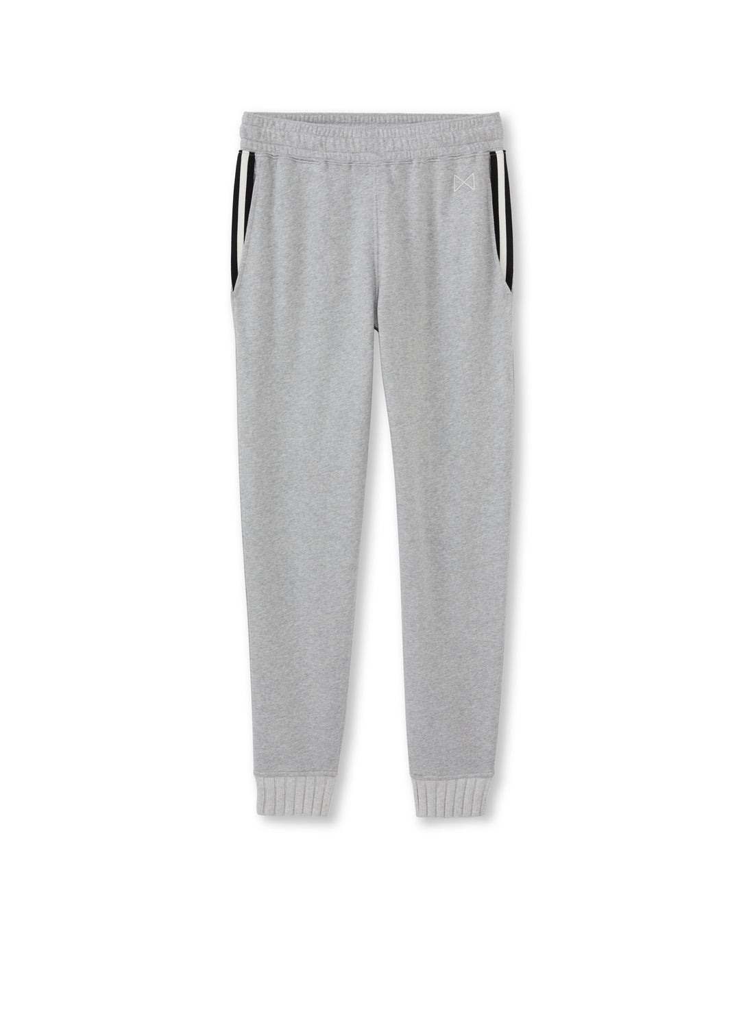 Back of Black Signature Pocket Stripe Sweatpants