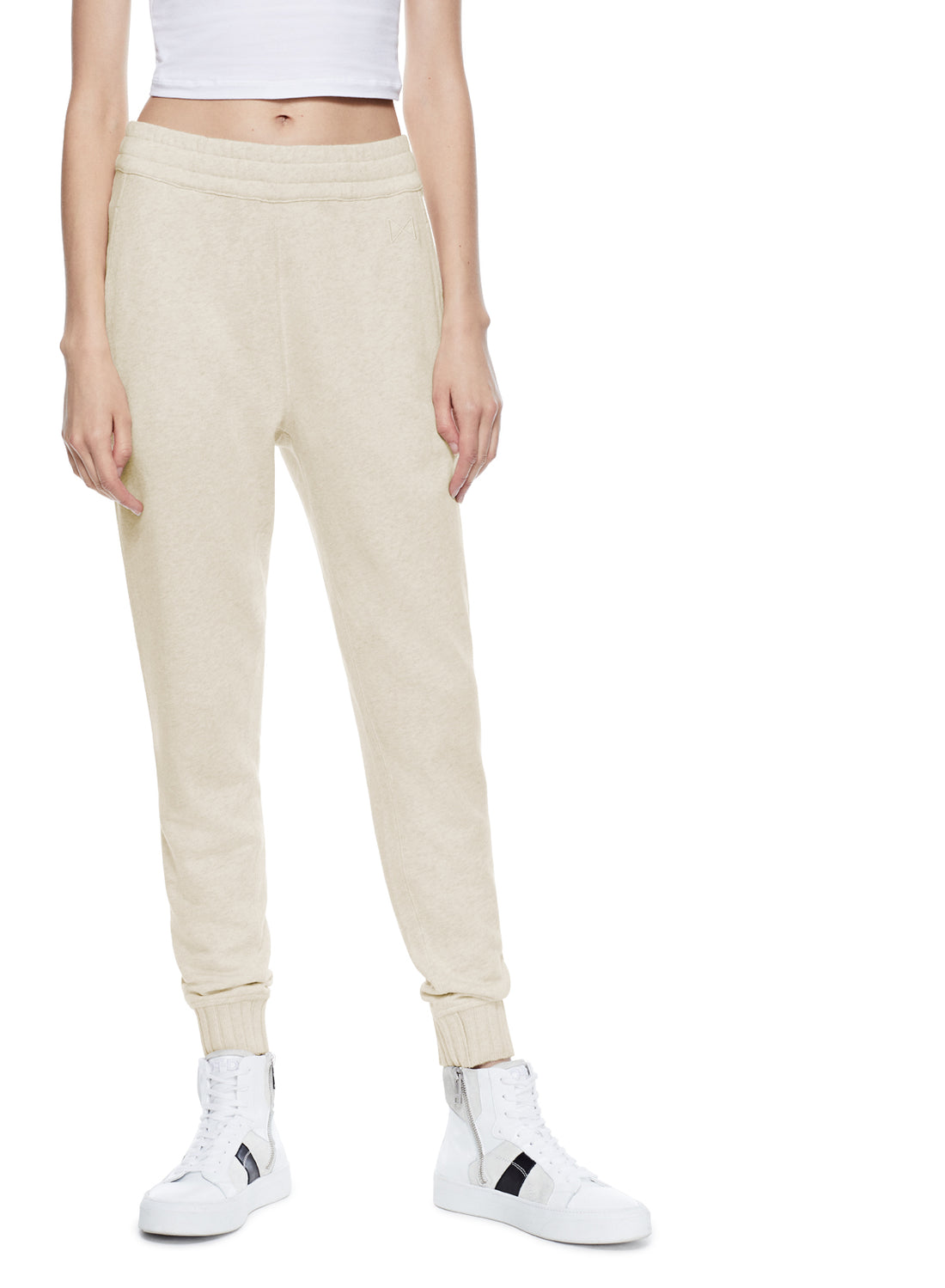 Front of Oatmeal Melange French Terry Sweatpants - Image #2