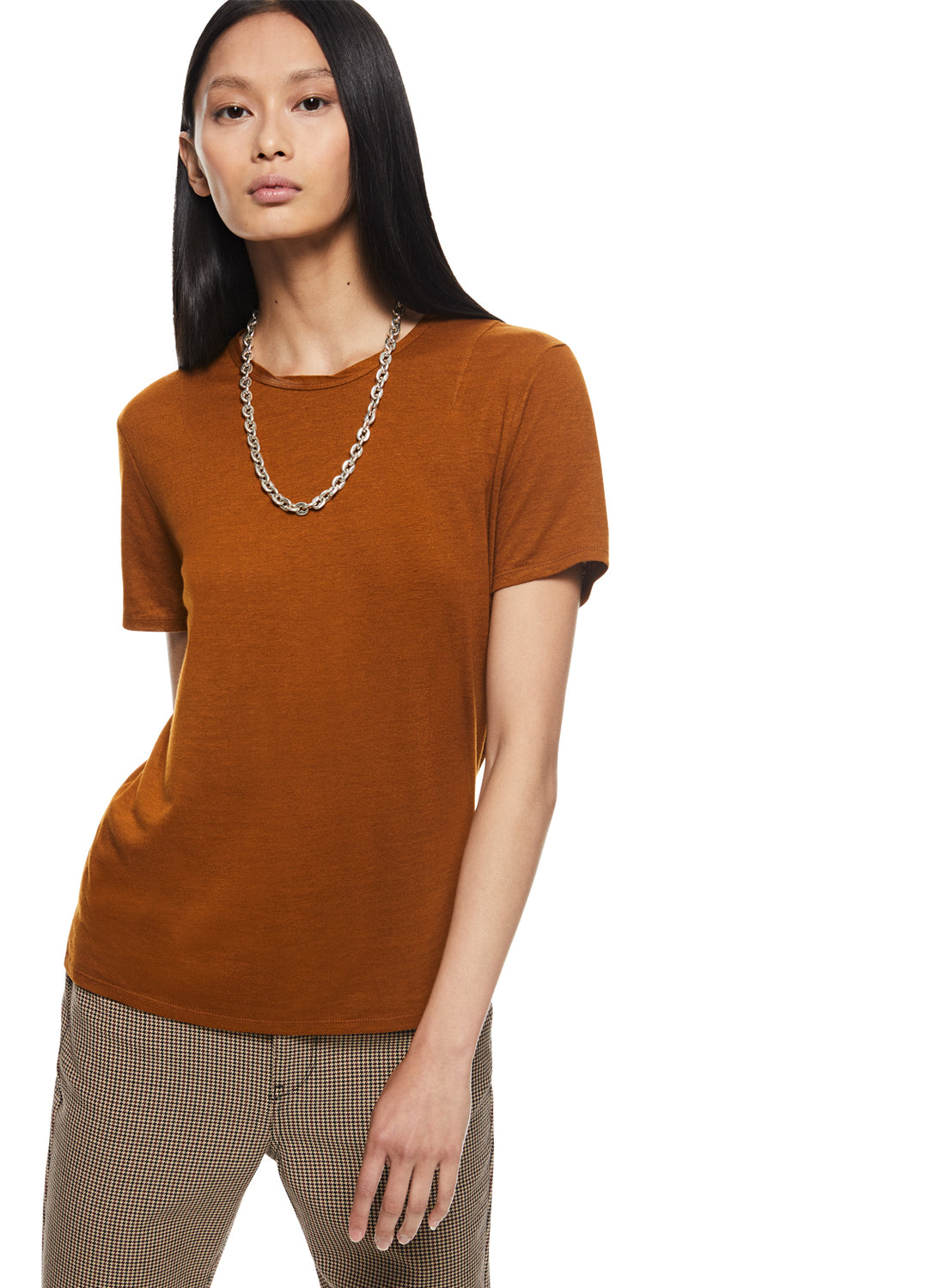 Front of Women's Copper Linen-Blend Tee - Image #2