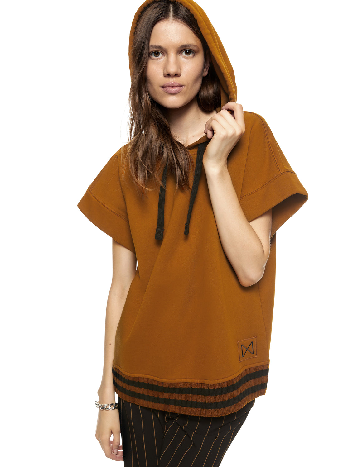 Front of Women's Copper Short Sleeve Hoodie - Image #2