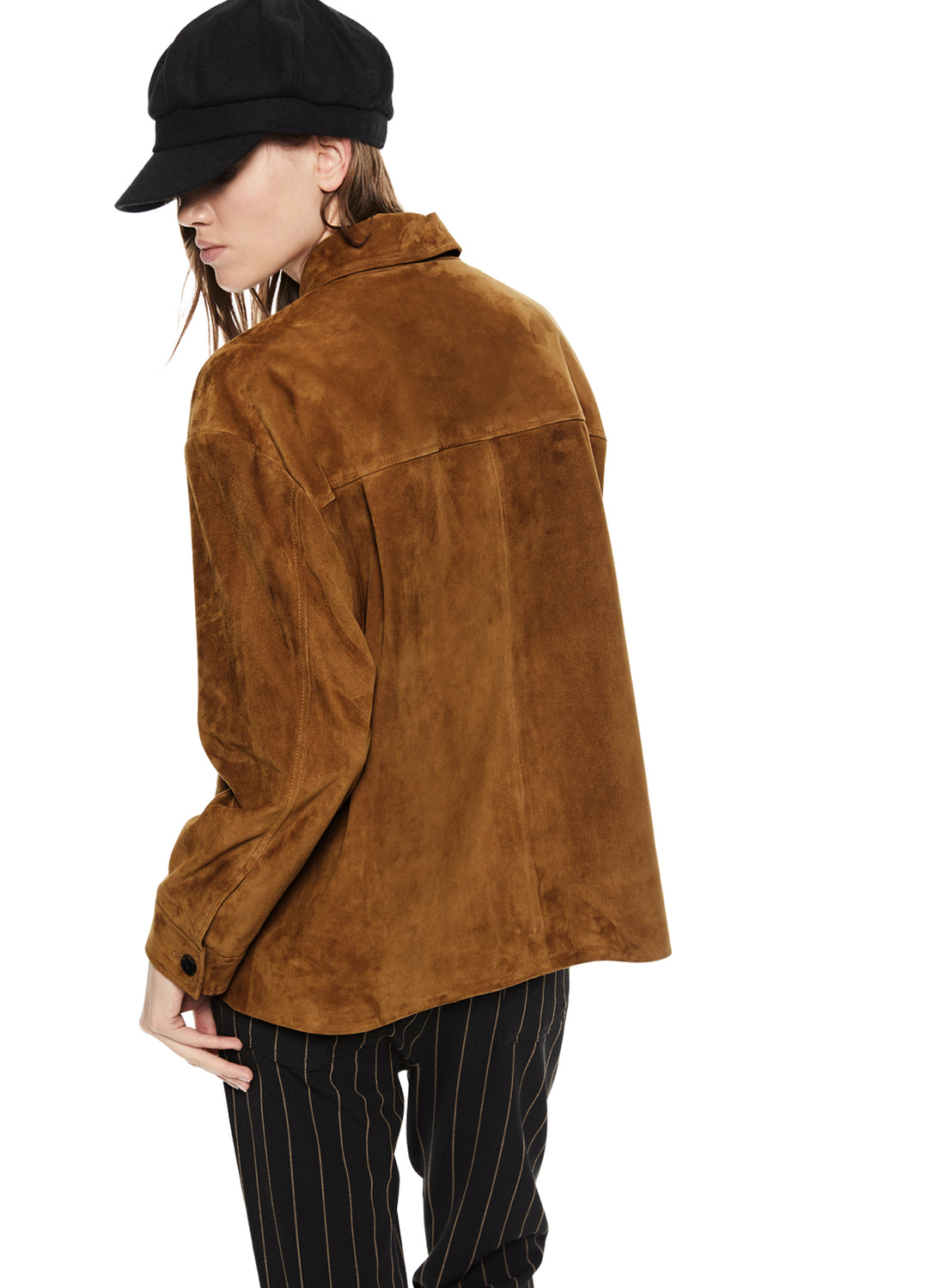 Back of Women's Copper Suede Work Jacket