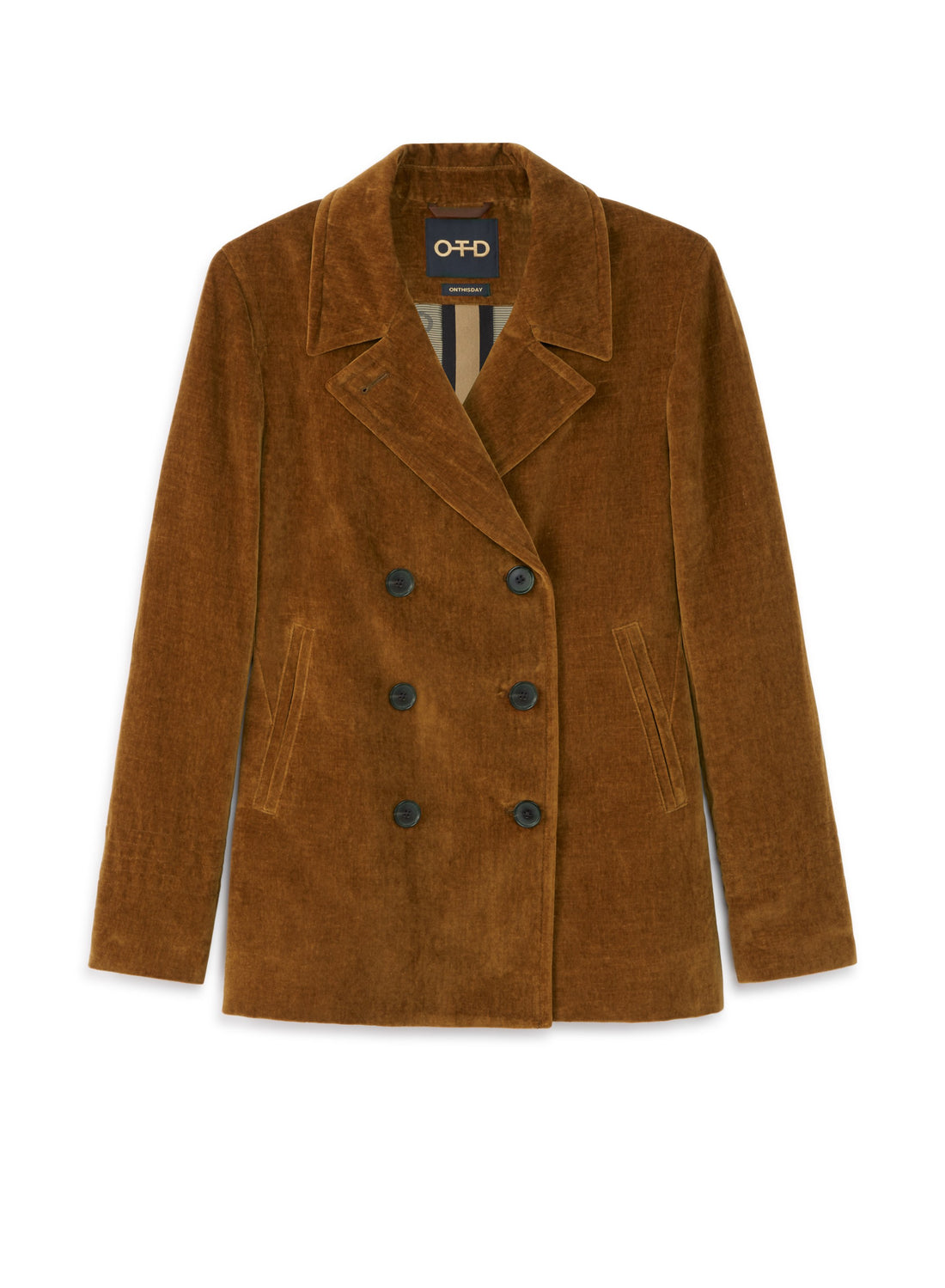 Side of Women's Navy Garment Dyed Trench Coat