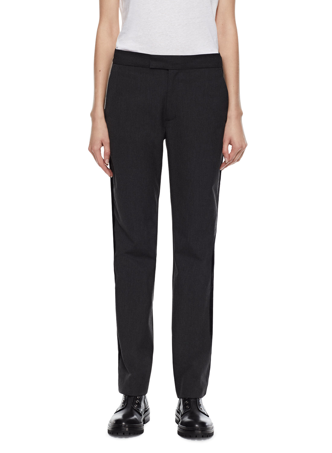 Front of Women's Charcoal Heather Tuxedo Pant - Image #2