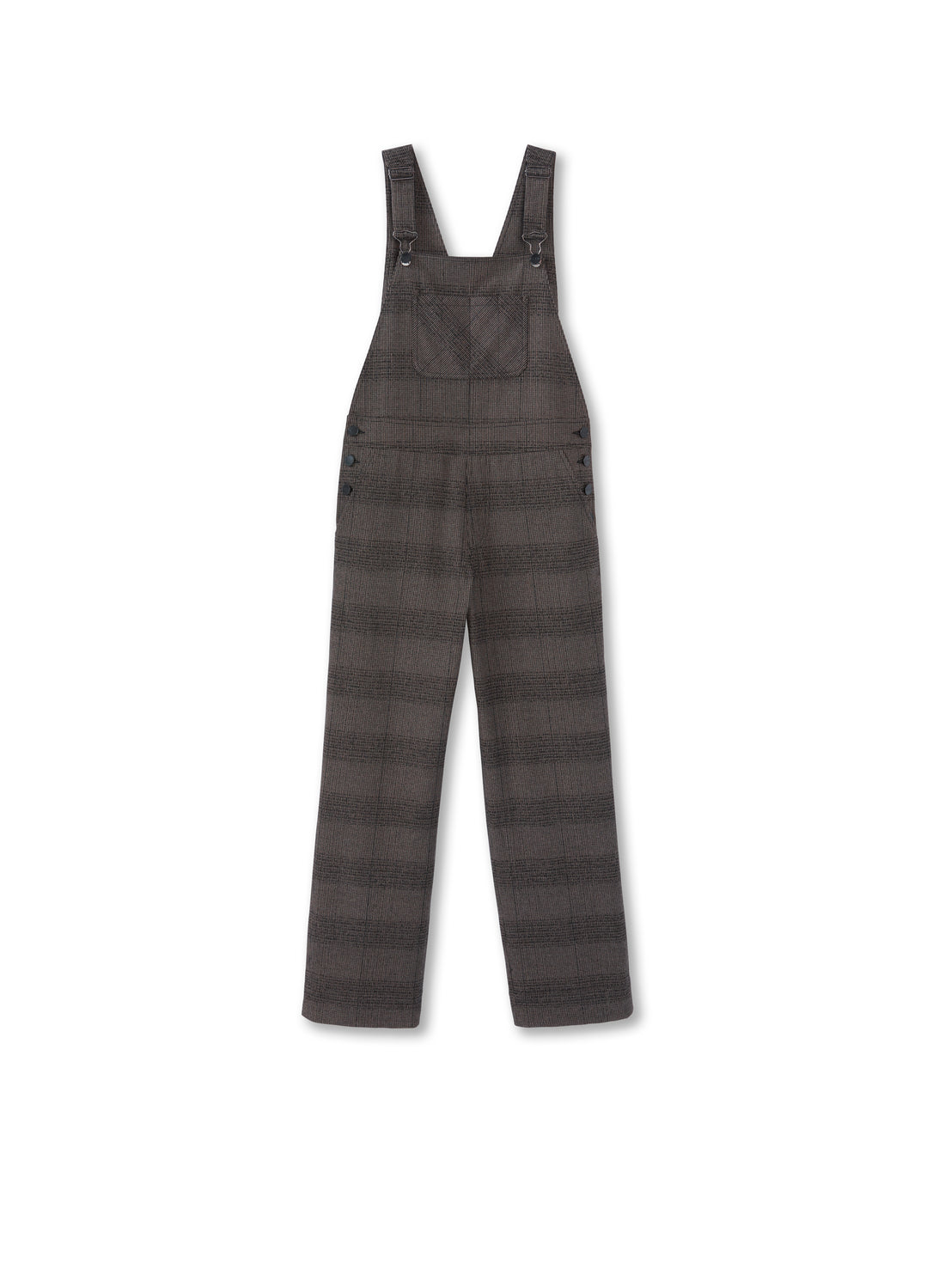 Front of Women's Sandstone Shadow Stripe Overalls - Close Up