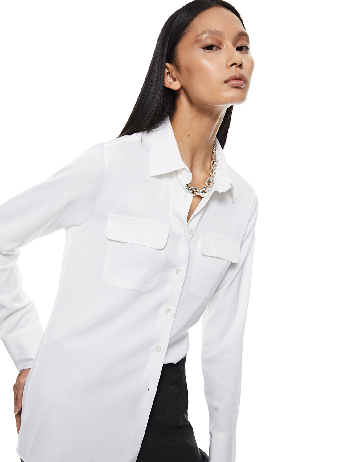 Front of Women's White Cadet Shirt - Image #2