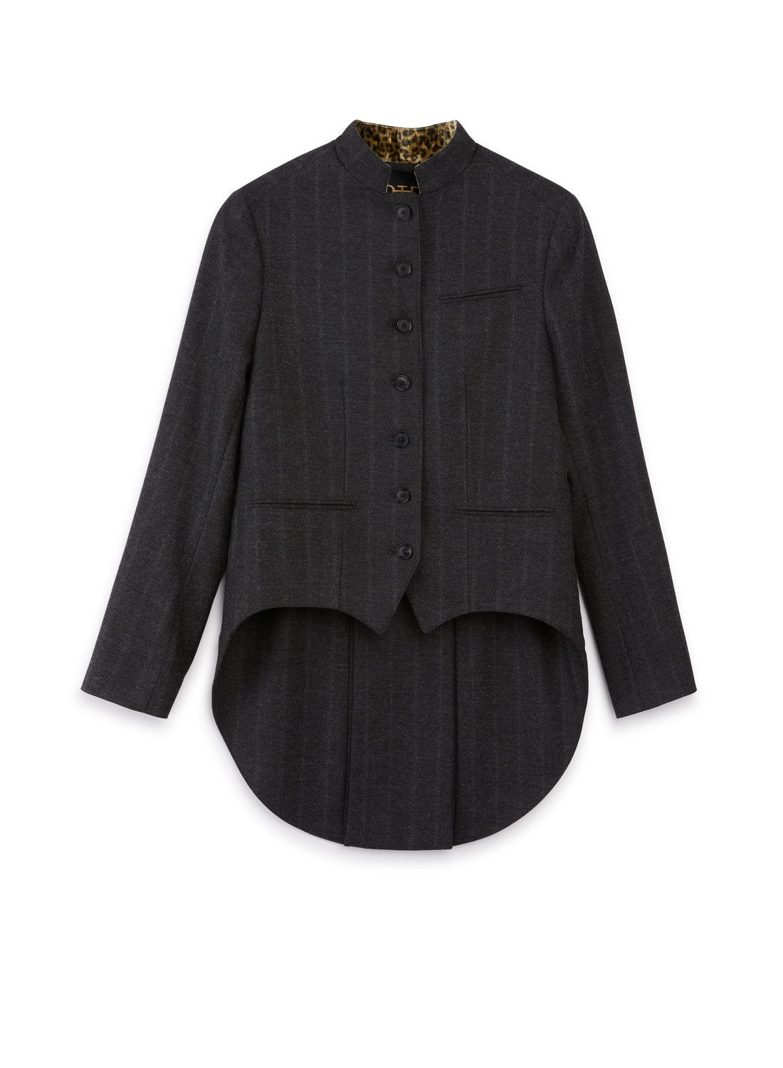 Front of Women's Charcoal Heather Wool Blend Blazer - Image #2