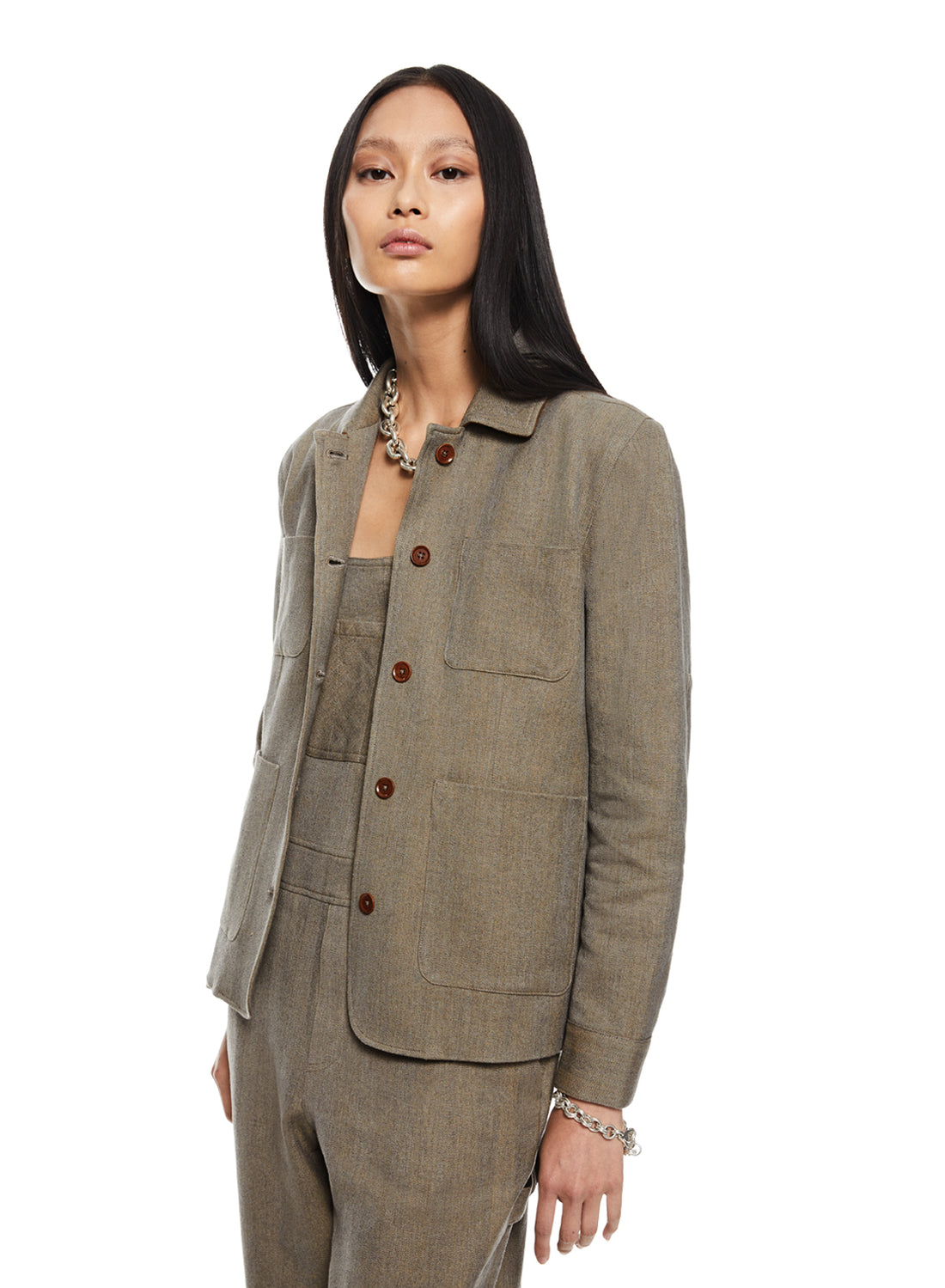 Front of Women's Sandstone Patch Pocket Task Jacket - Image #2