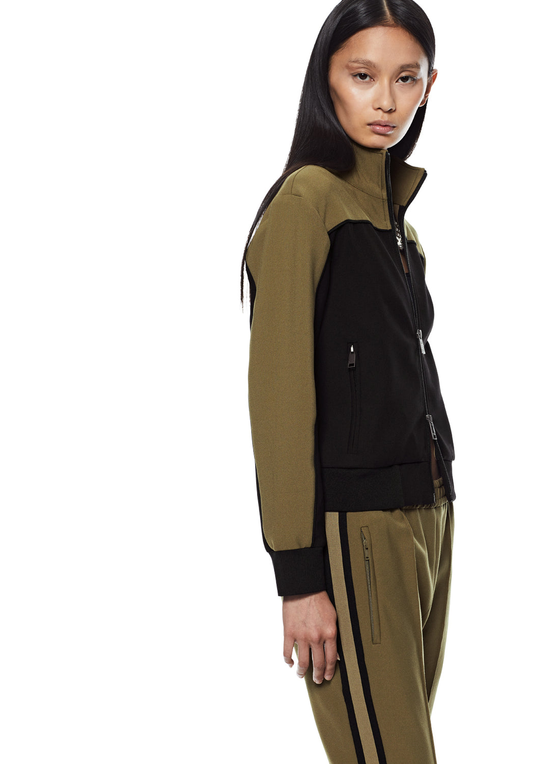 Side of Women's Black Colorblocked Track Jacket