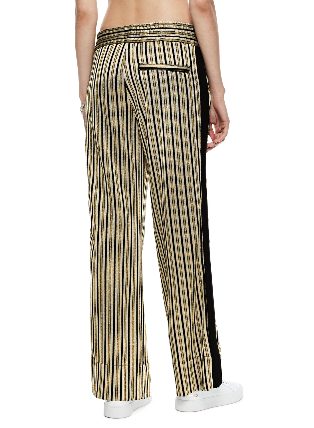 Back of Women's Khaki Multi Wide Leg Track Pant