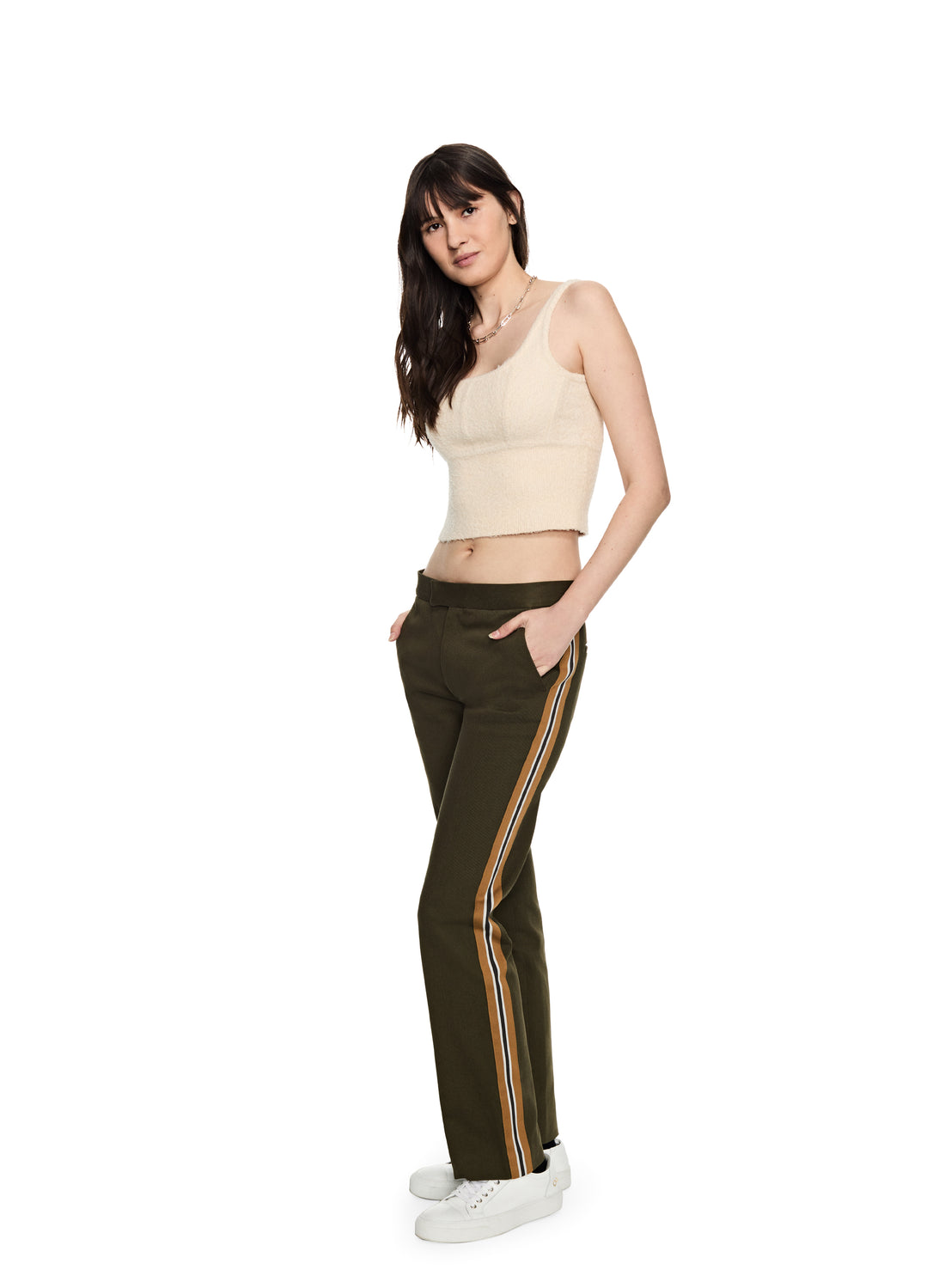 Tuxedo Pant With Side Tape Detail (Dark Olive)