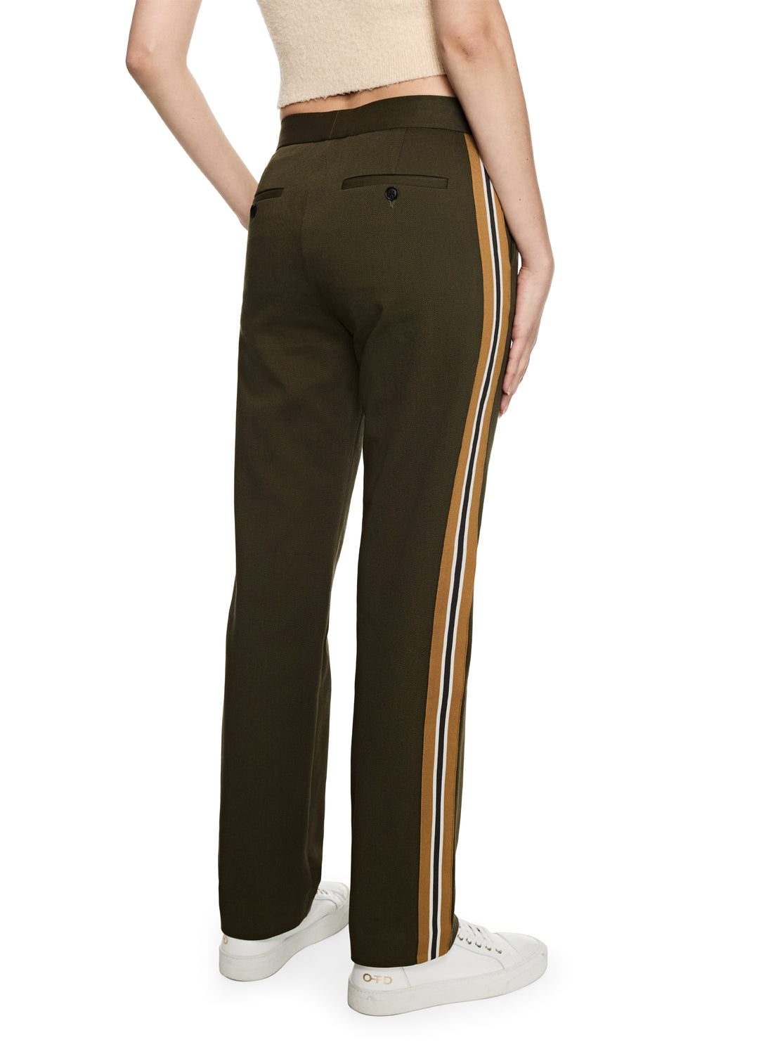 Tuxedo Pant With Side Tape Detail (Dark Olive)